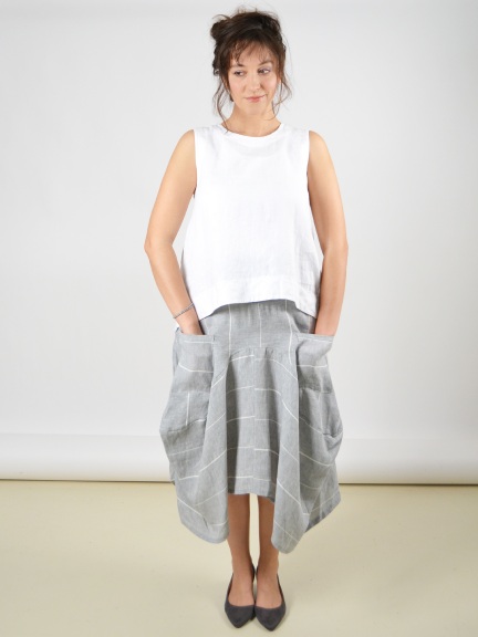 Striped Cloverleaf Midi Skirt by Inizio