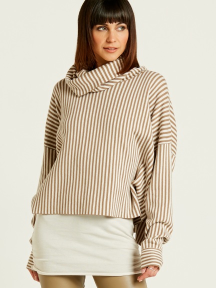 Striped Cowl Sweater by Planet