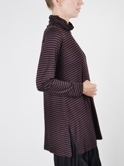Striped Turtleneck Tunic by Comfy USA