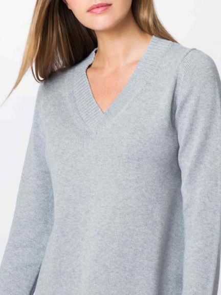 Swing Vee Tunic Sweater by Kinross Cashmere