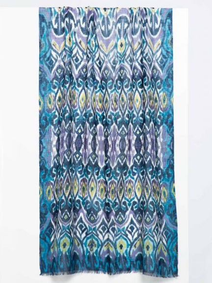 Tapestry Ikat Print Scarf by Kinross Cashmere