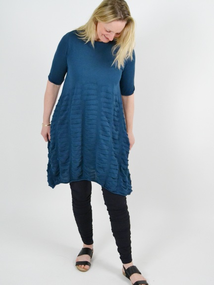 Teal Textured Dress by Knit Knit