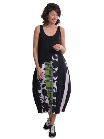Tekbika Trek Dress, Black/Stripes