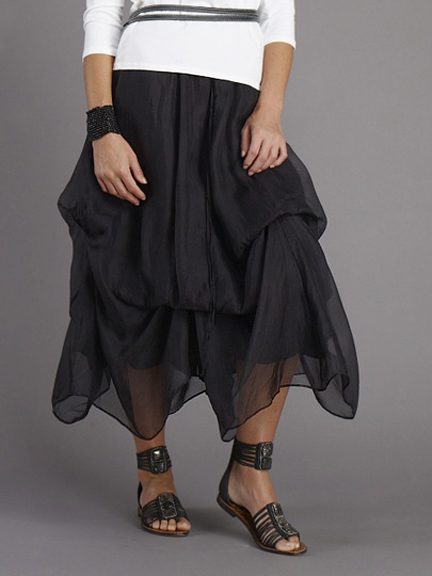 Tie Up Skirt with Pull Waist by Luna Luz