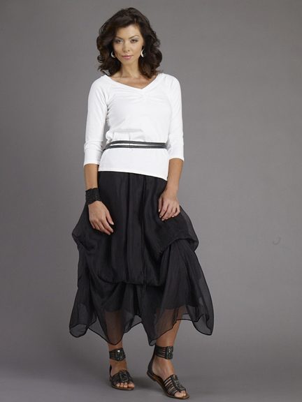 Tie Up Skirt with Pull Waist by Luna Luz