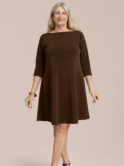 Trapeze Dress 3/4 Sleeve by Sympli