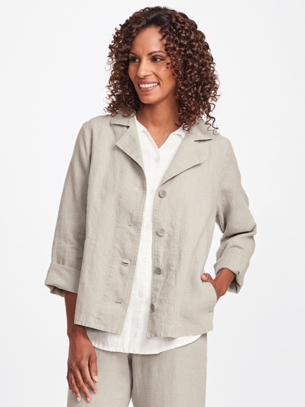 Travel Caper Linen Jacket by Flax
