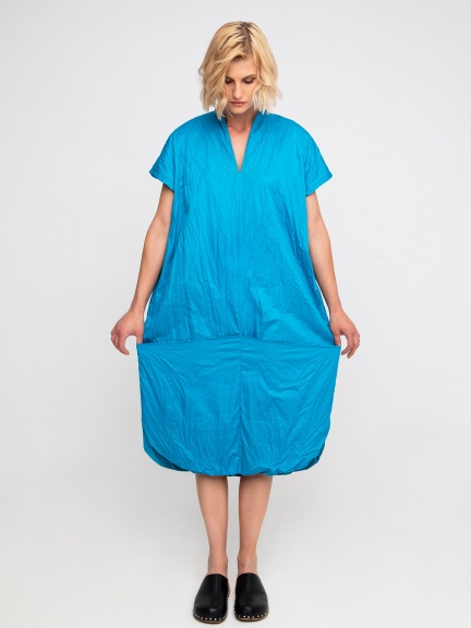 Turquoise Crinkle Dress by Ozai N Ku