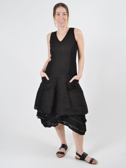 V-Neck Midi Dress by Inizio at Hello Boutique