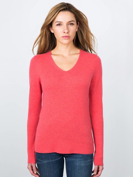 V Neck Sweater by Kinross Cashmere at Hello Boutique