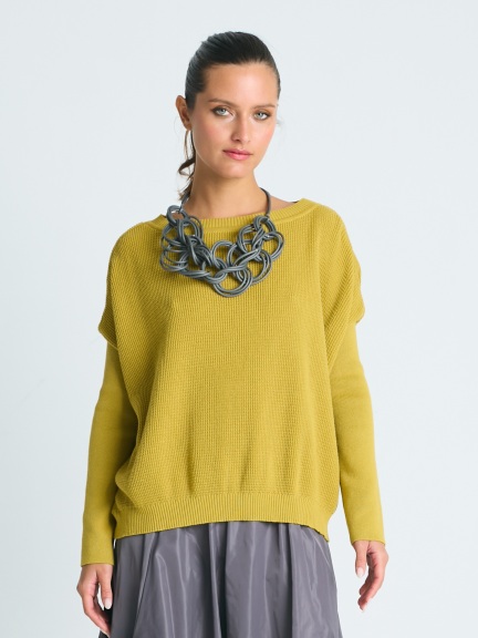 Waffle Basic Crewneck Sweater by Planet by Lauren G