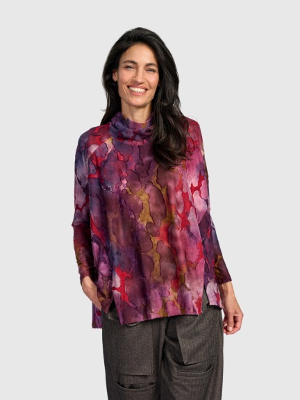 Watercolor Cowl Neck Tunic by Alembika