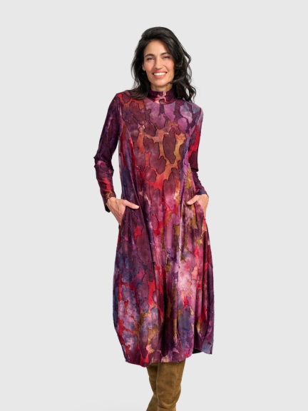 Watercolor Turtleneck Dress by Alembika