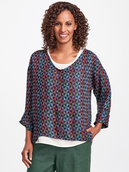 Whisperer Multicolor Linen Pullover by Flax