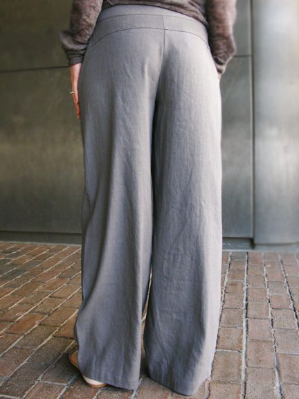 Wide Leg Yoked Trousers by Sarah Pacini