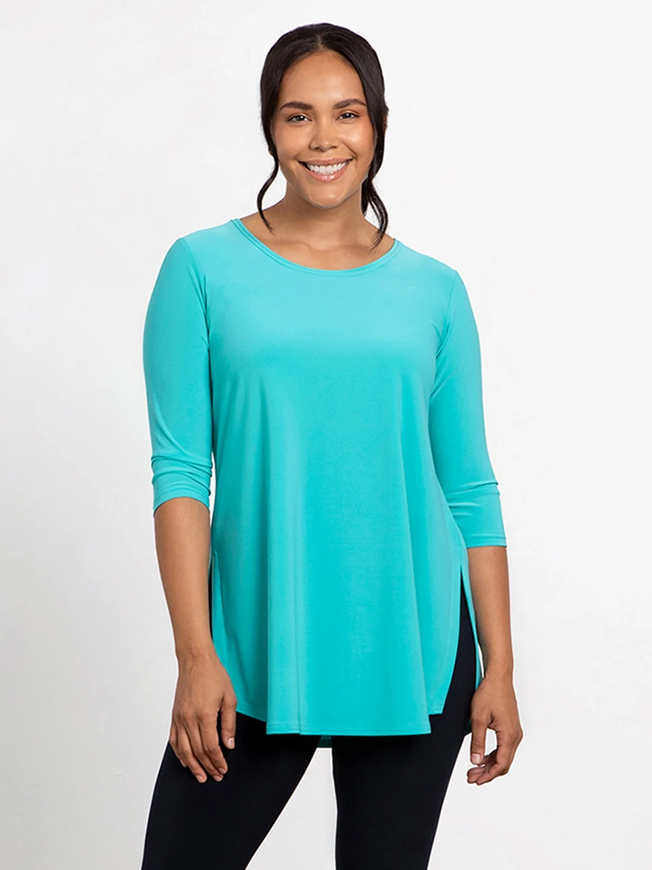 3/4 Go To Tunic in Aqua