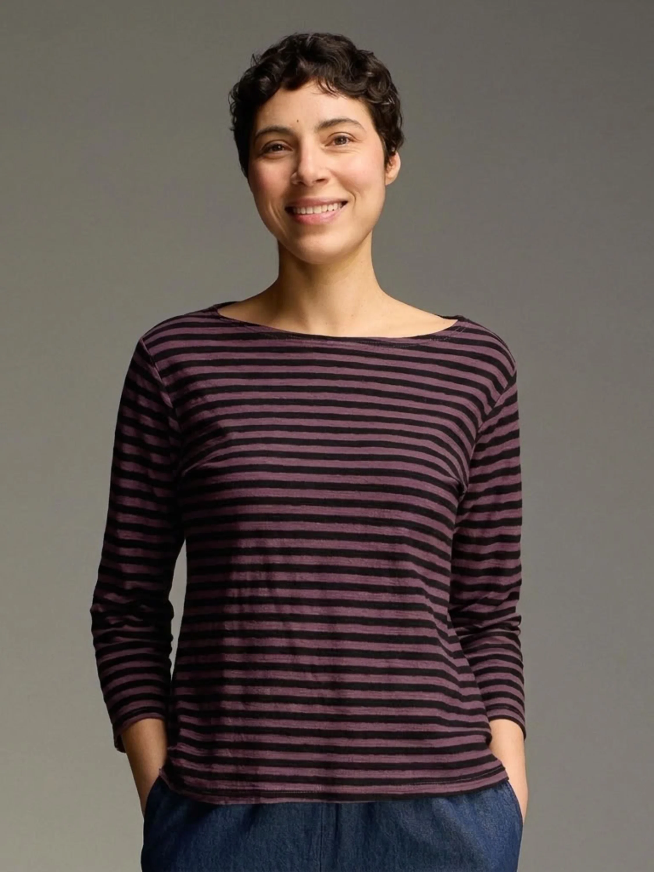 3/4 Sleeve Boatneck Tee in Cinnabark