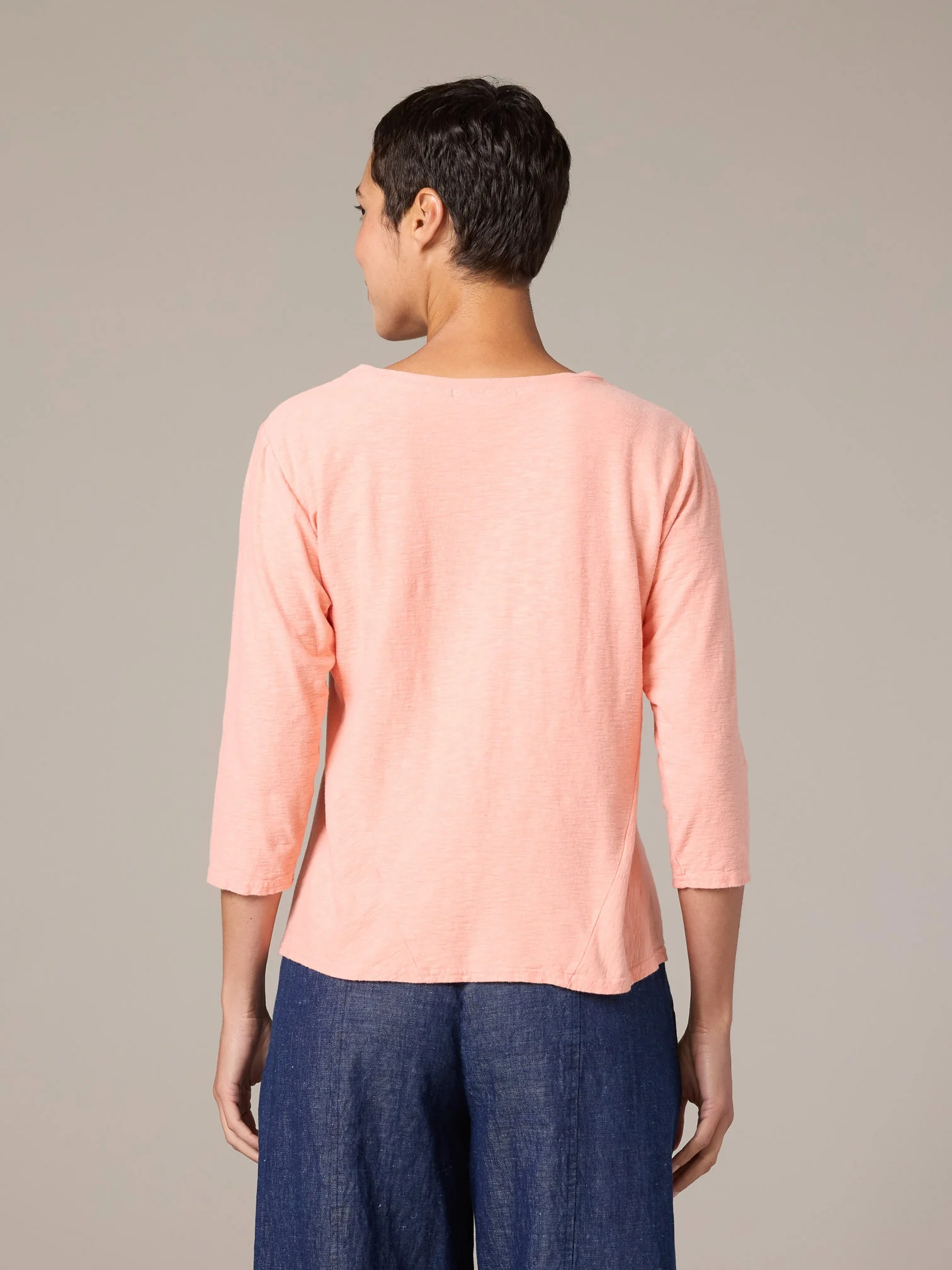 3/4 Slv Bias Tee in Pink Salt
