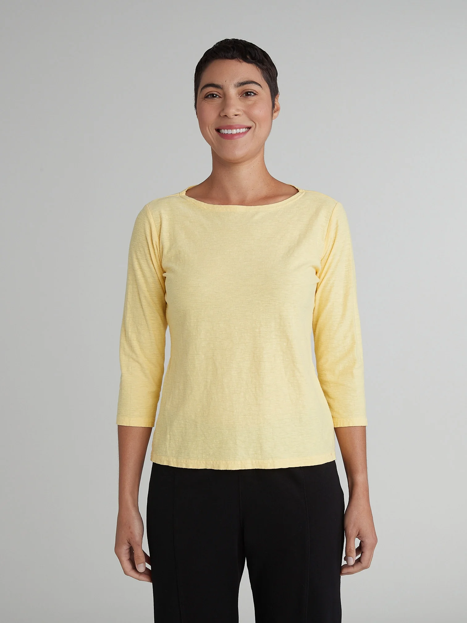 3/4 Slv Boatneck Tee in Solar