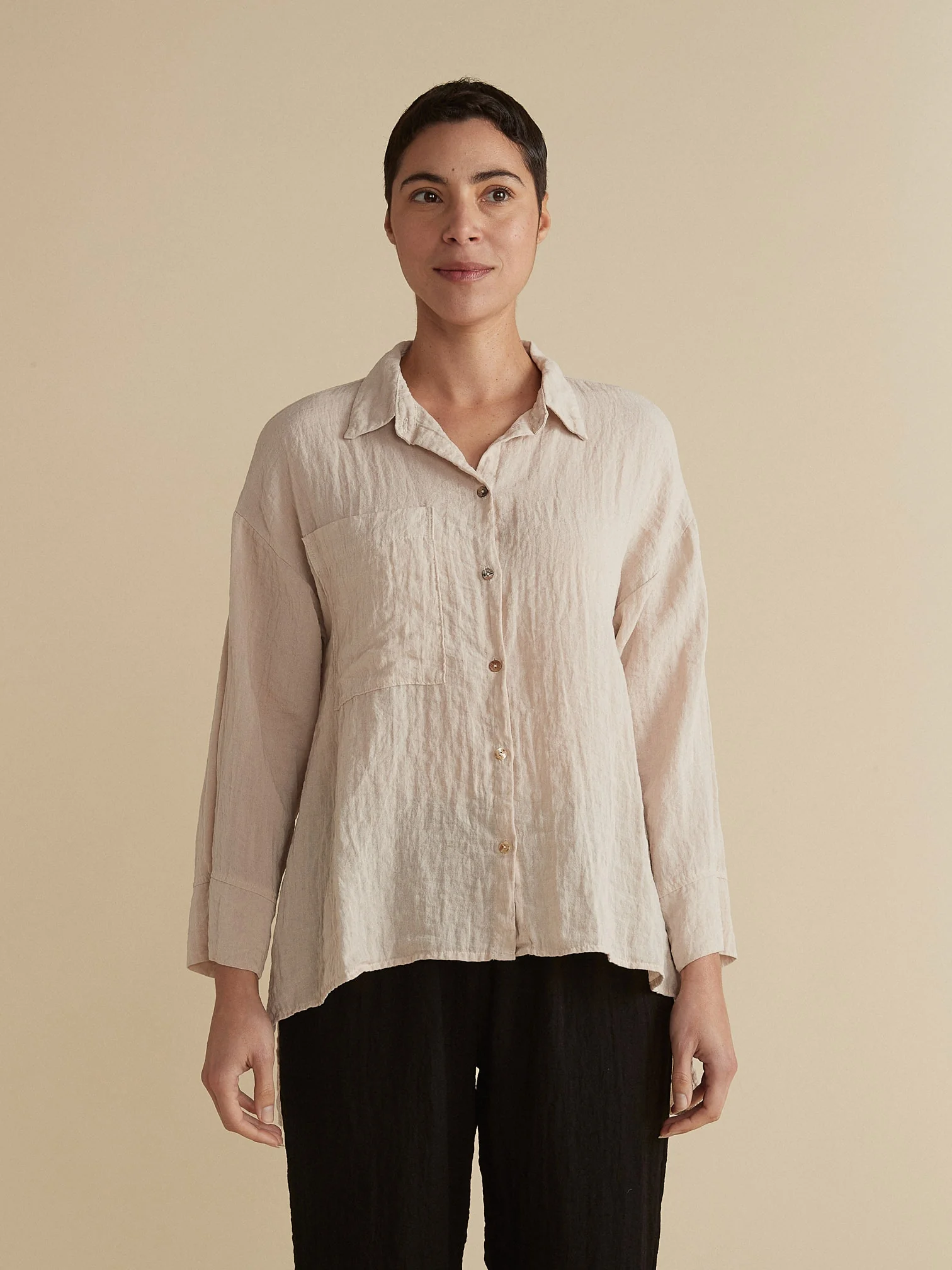 A-line Split Blouse in Moonbeam