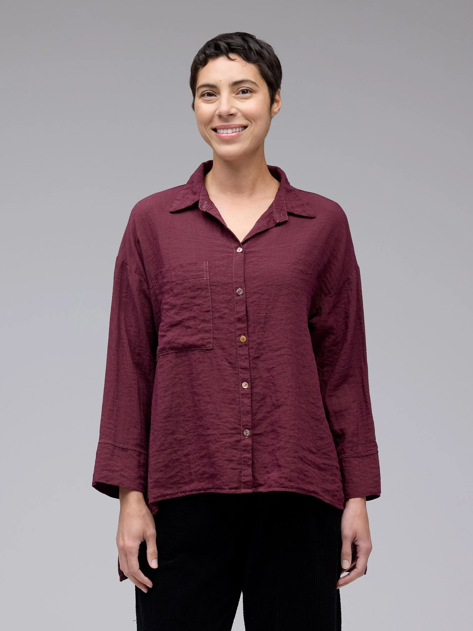 A-line Split Blouse in Cinnabark
