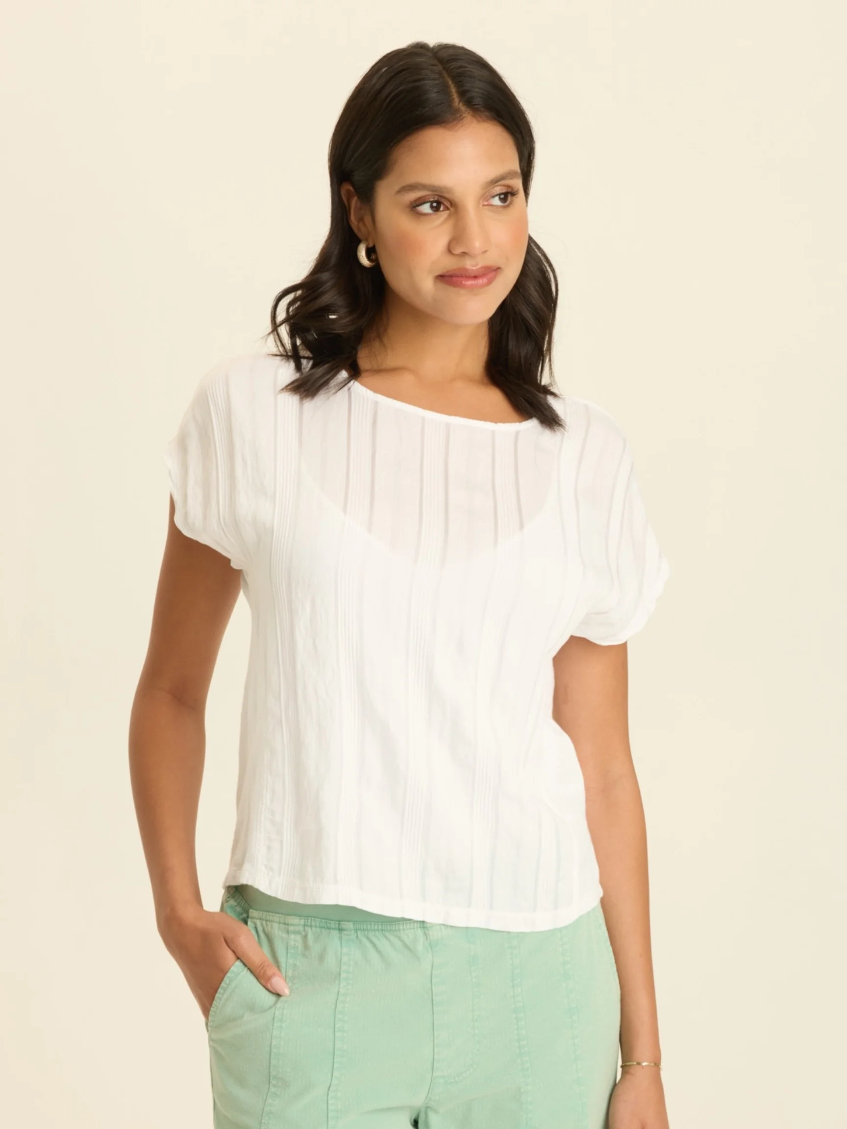 The model is wearing size S