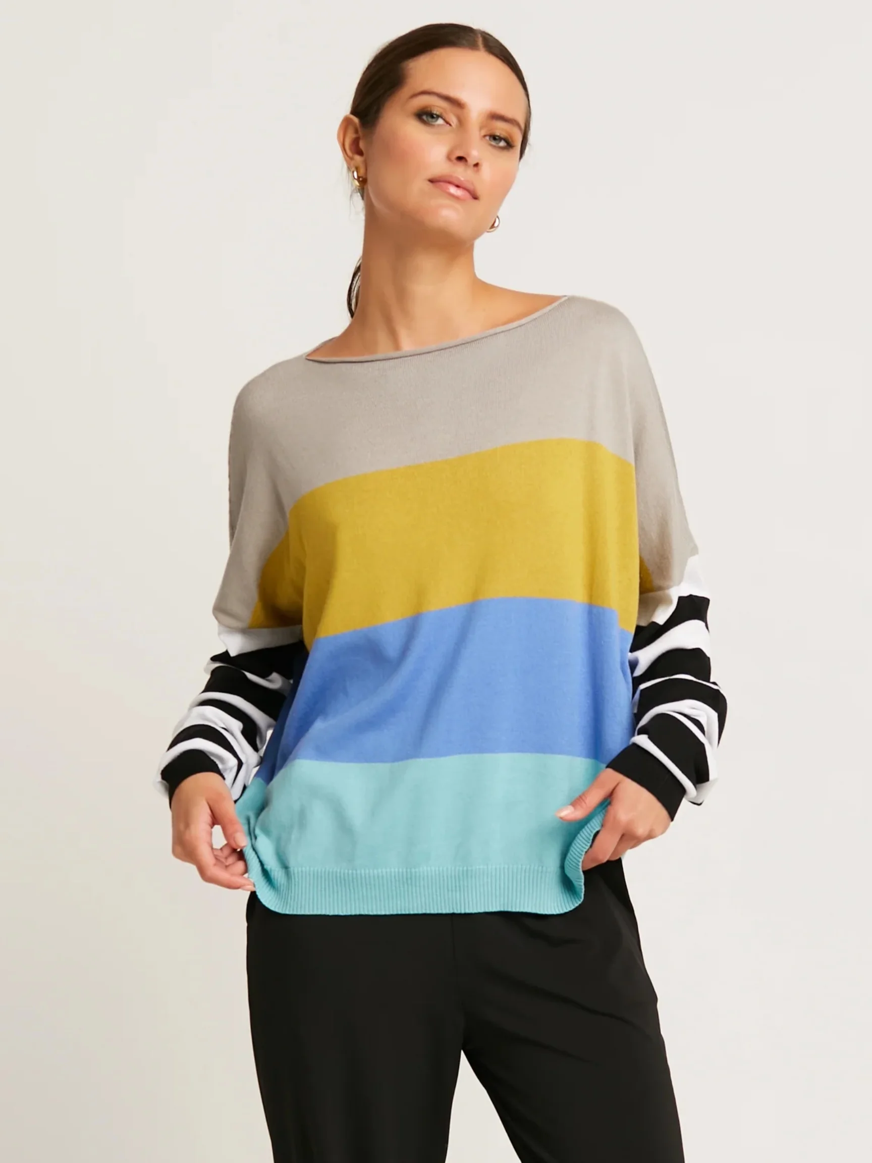 All Striped Crewneck Sweater in Brights