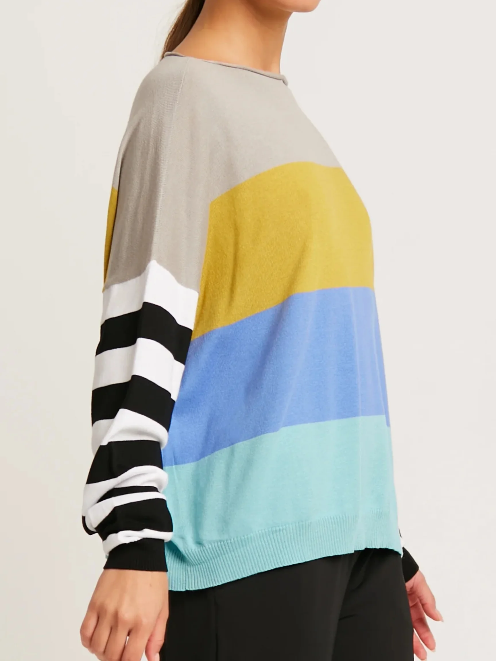 All Striped Crewneck Sweater in Brights