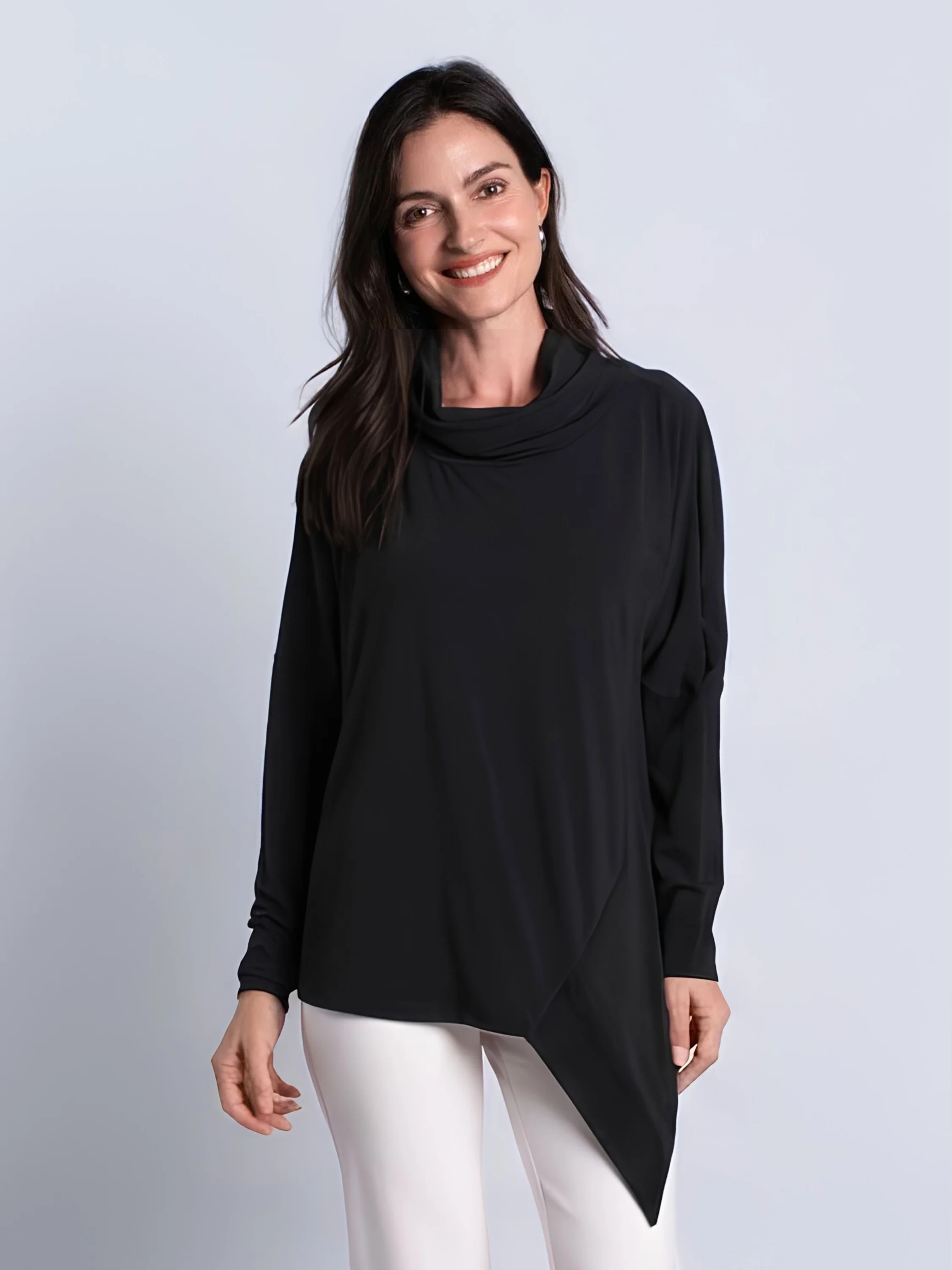 Angular Tunic Top in Black