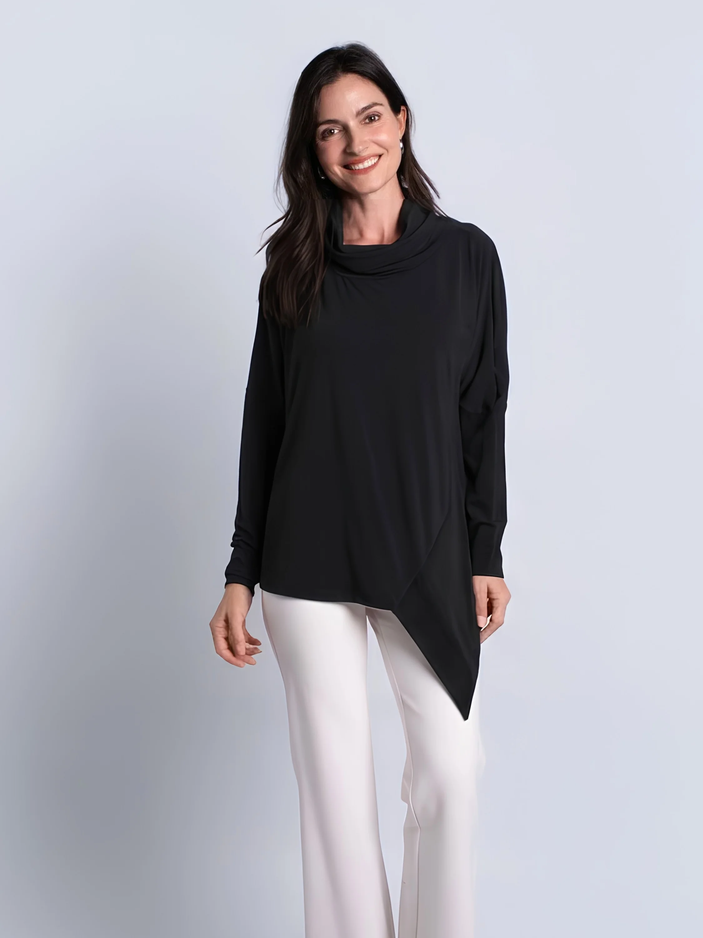 Angular Tunic Top in Black