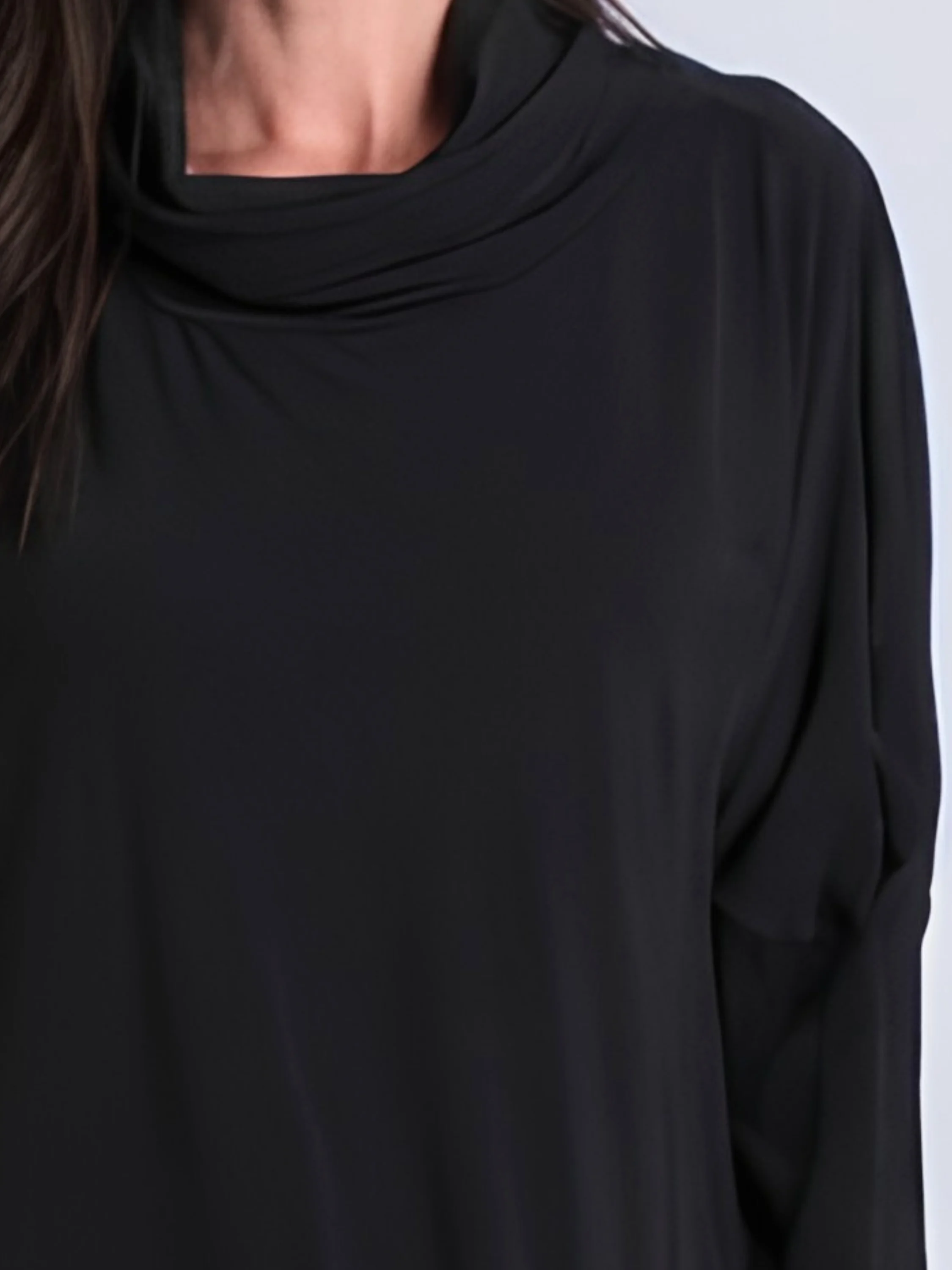 Angular Tunic Top in Black