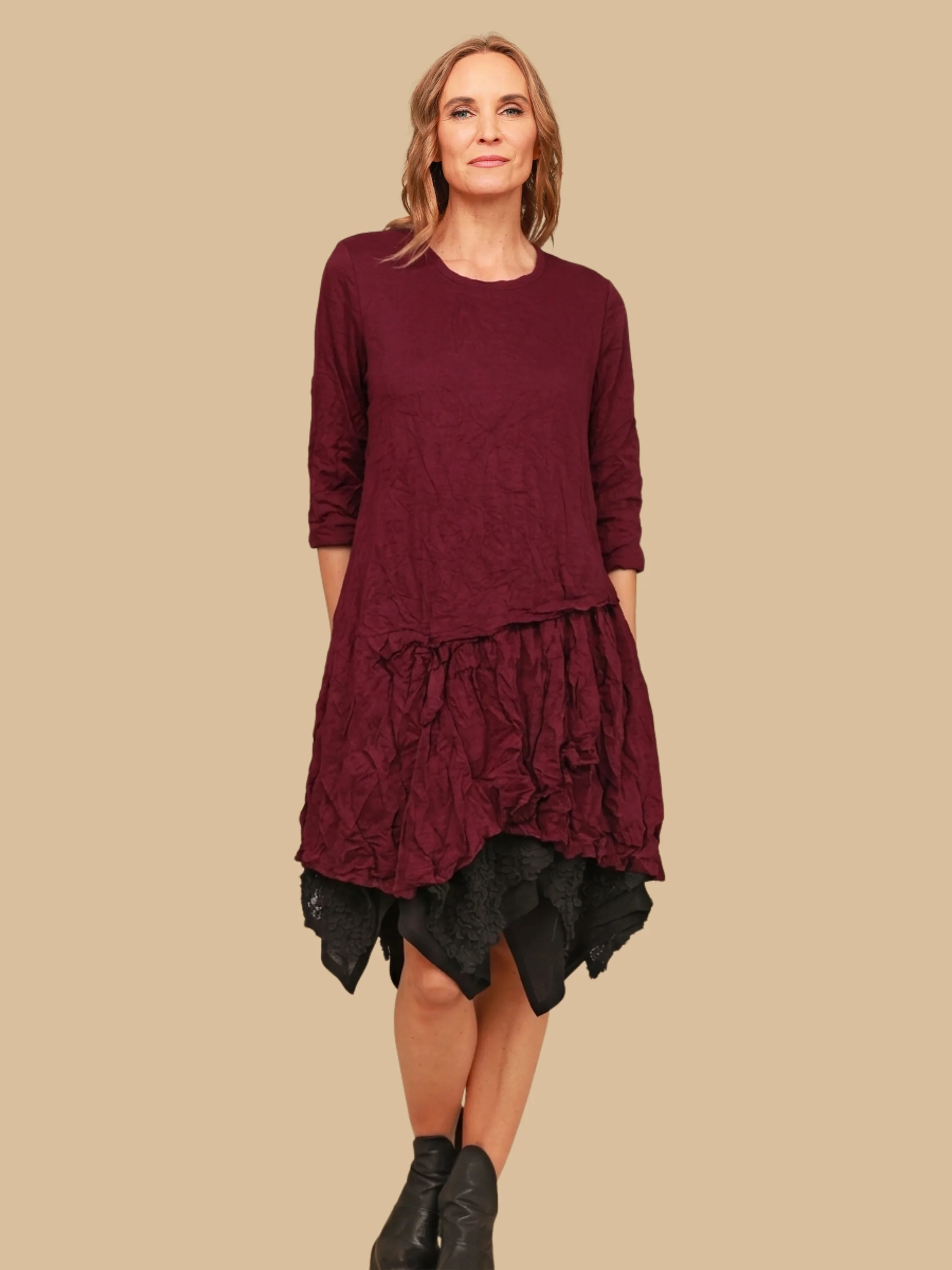 Ashton Short Dress in Rouge