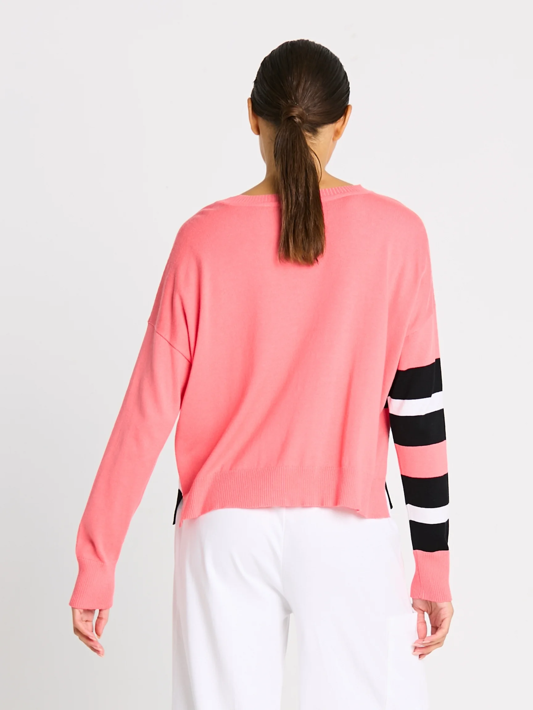 Athletic Sweater in Coral
