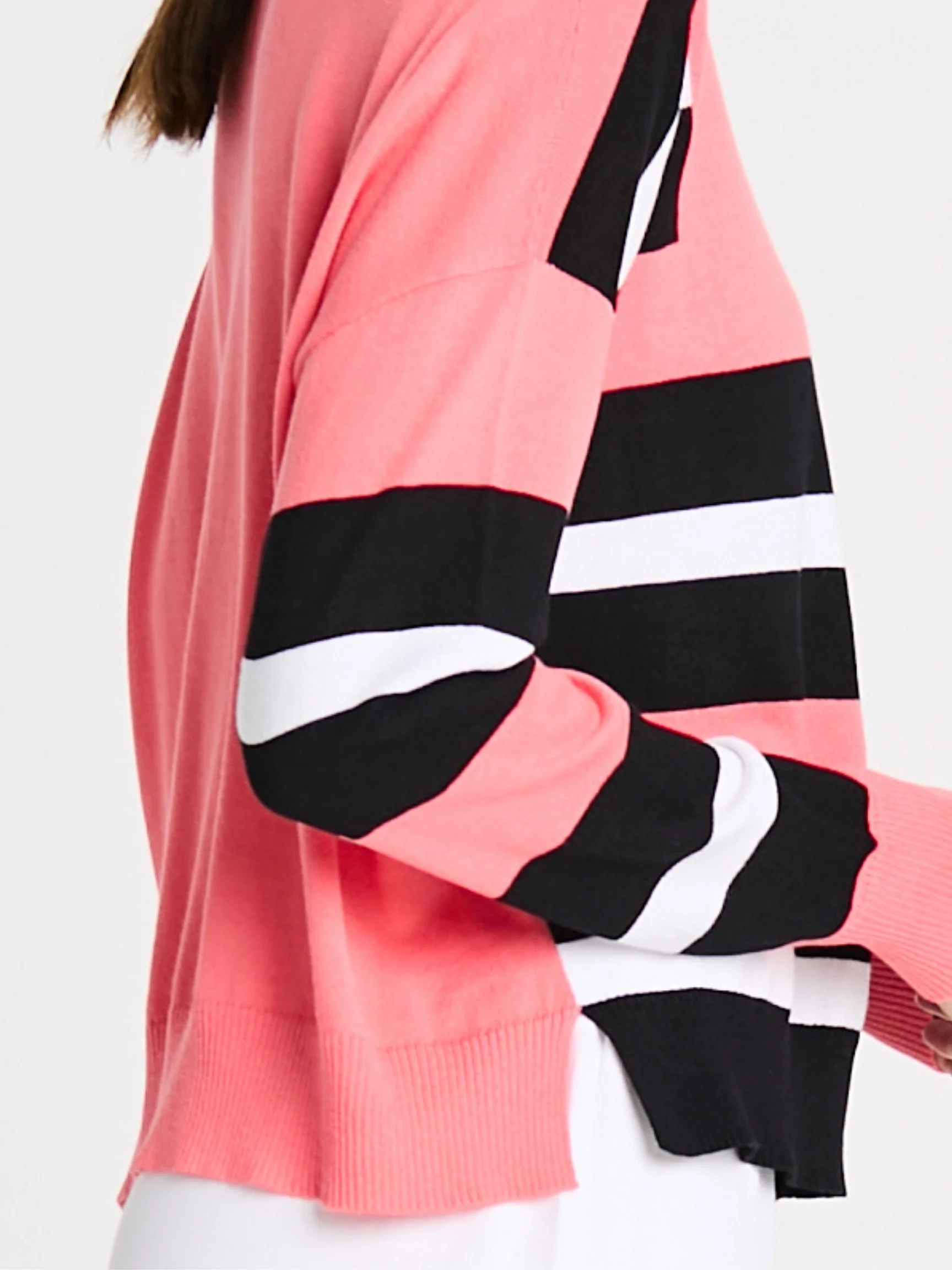 Athletic Sweater in Coral