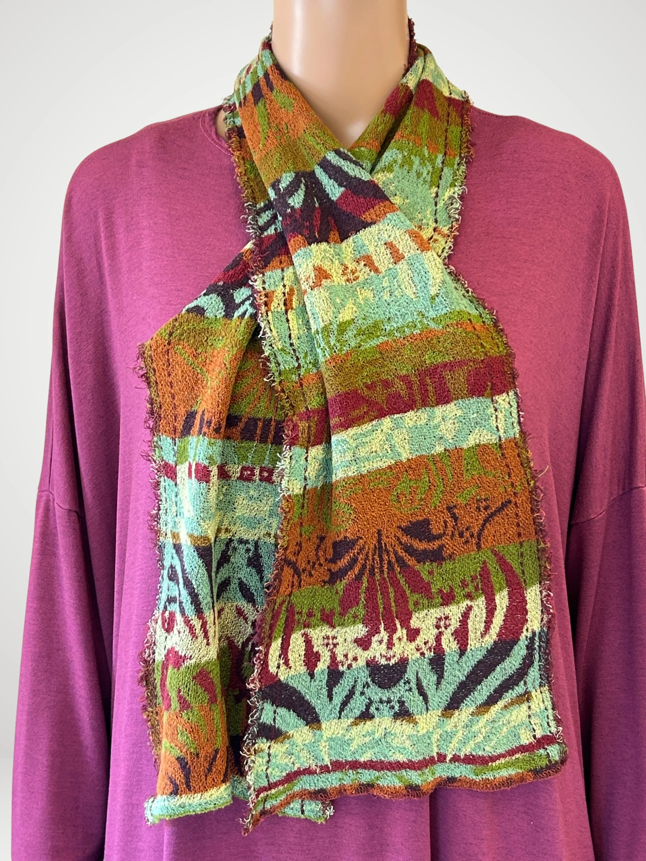 Autumn Mosaic Scarf in Green