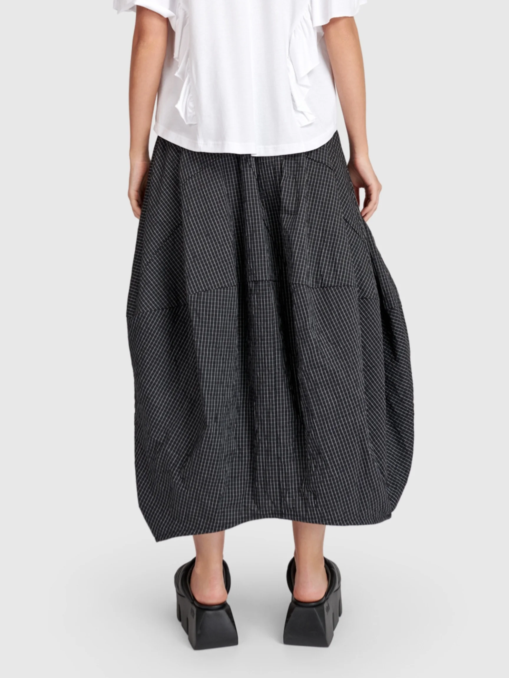 Balloon Skirt in Grid