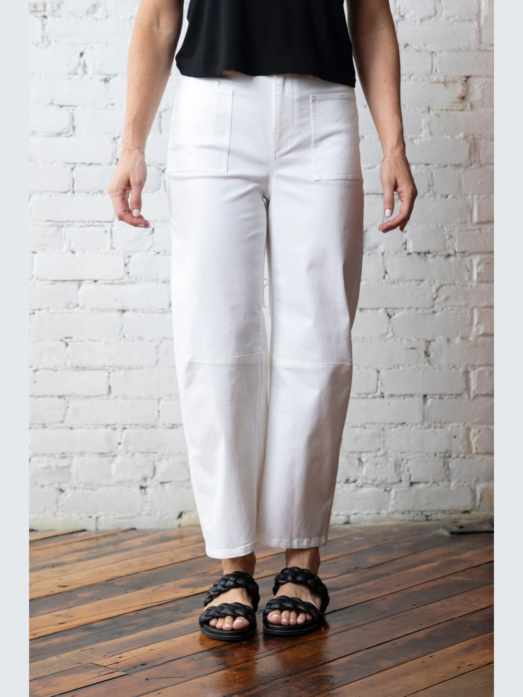 Barrel Leg Pant in White