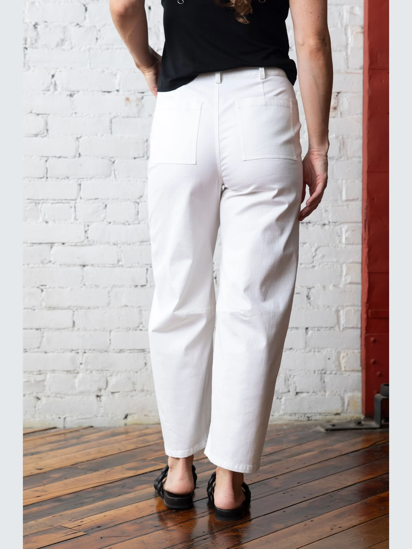 Barrel Leg Pant in White