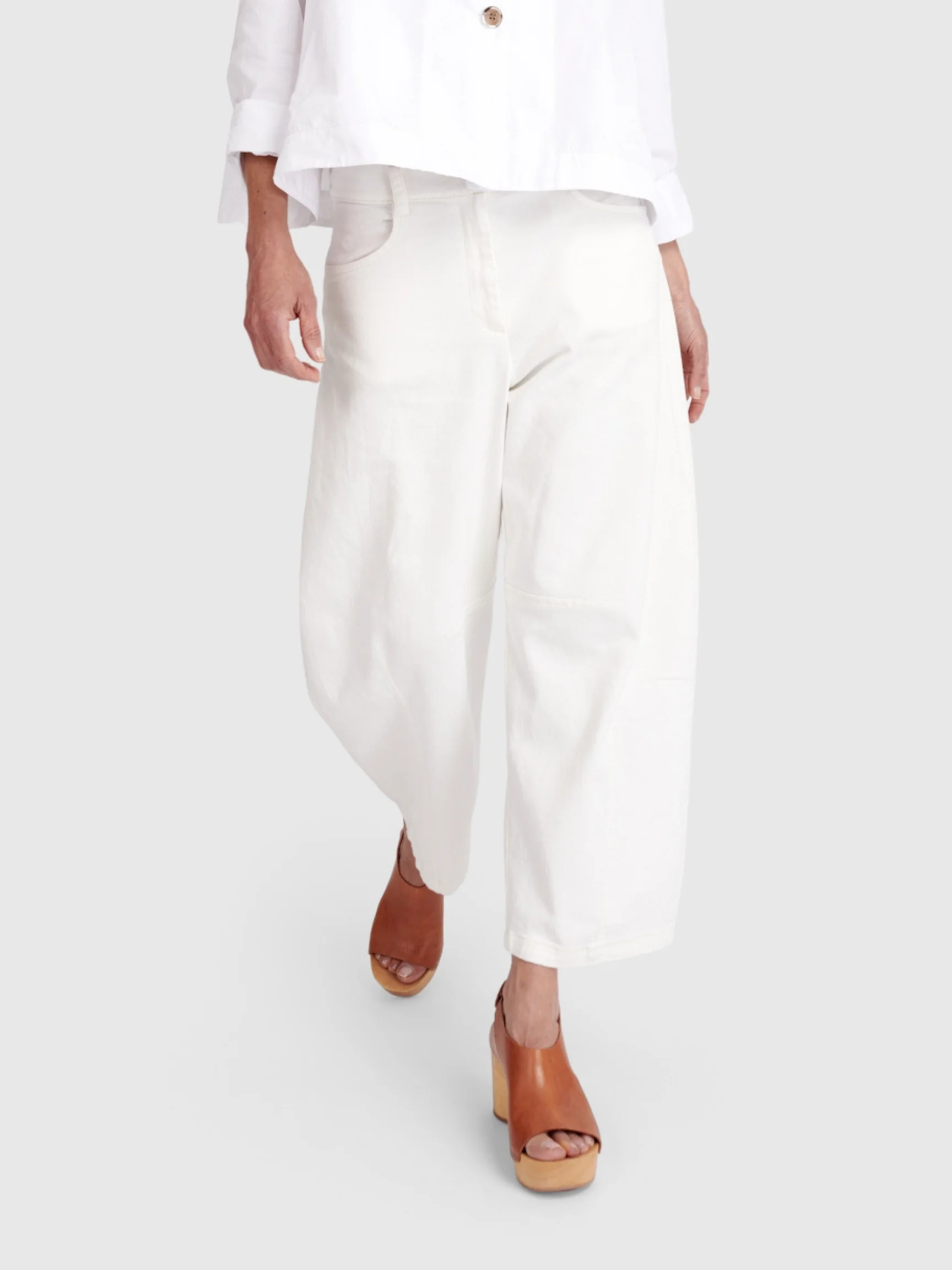 Barrel Pant in White