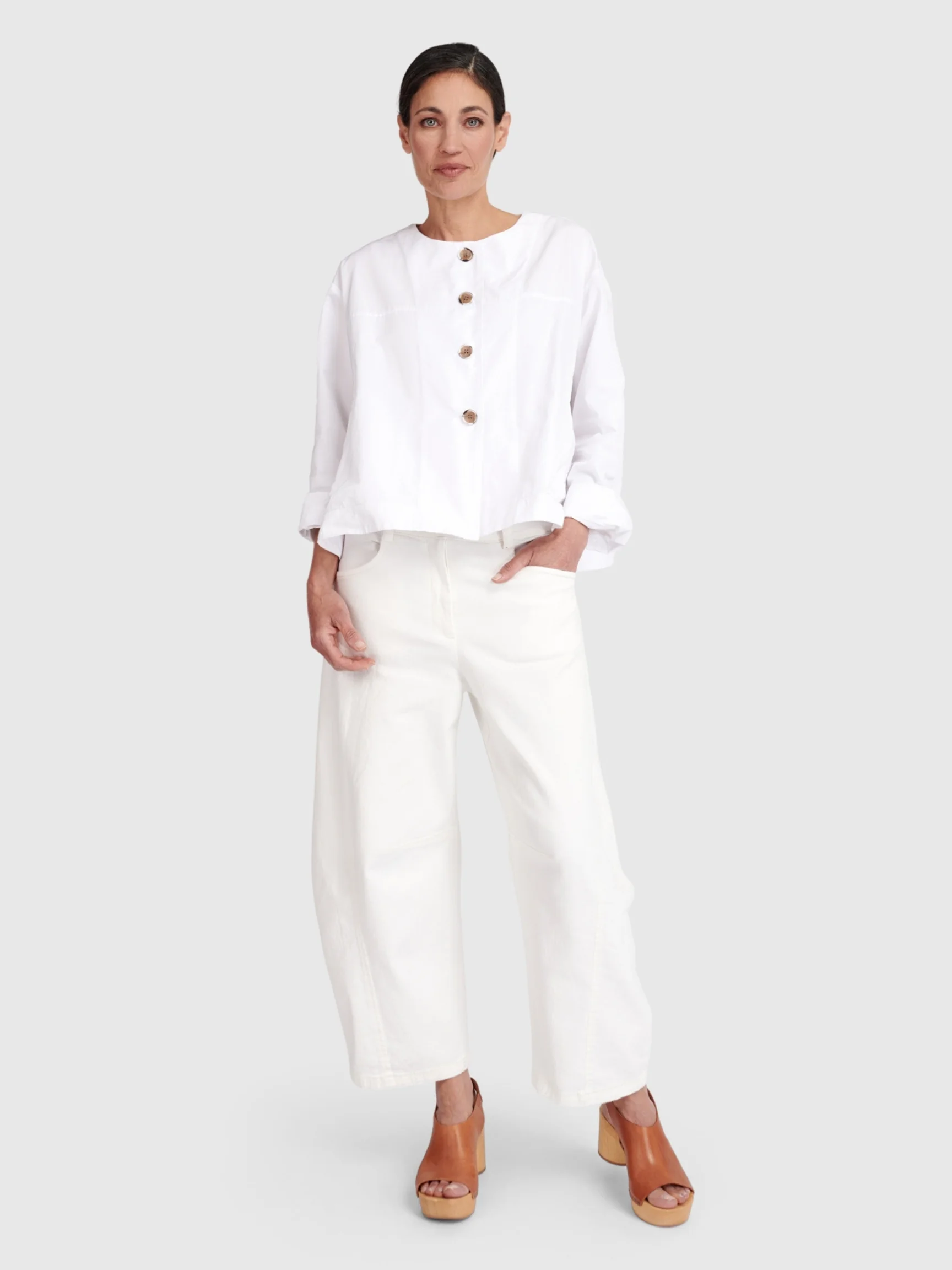 Barrel Pant in White