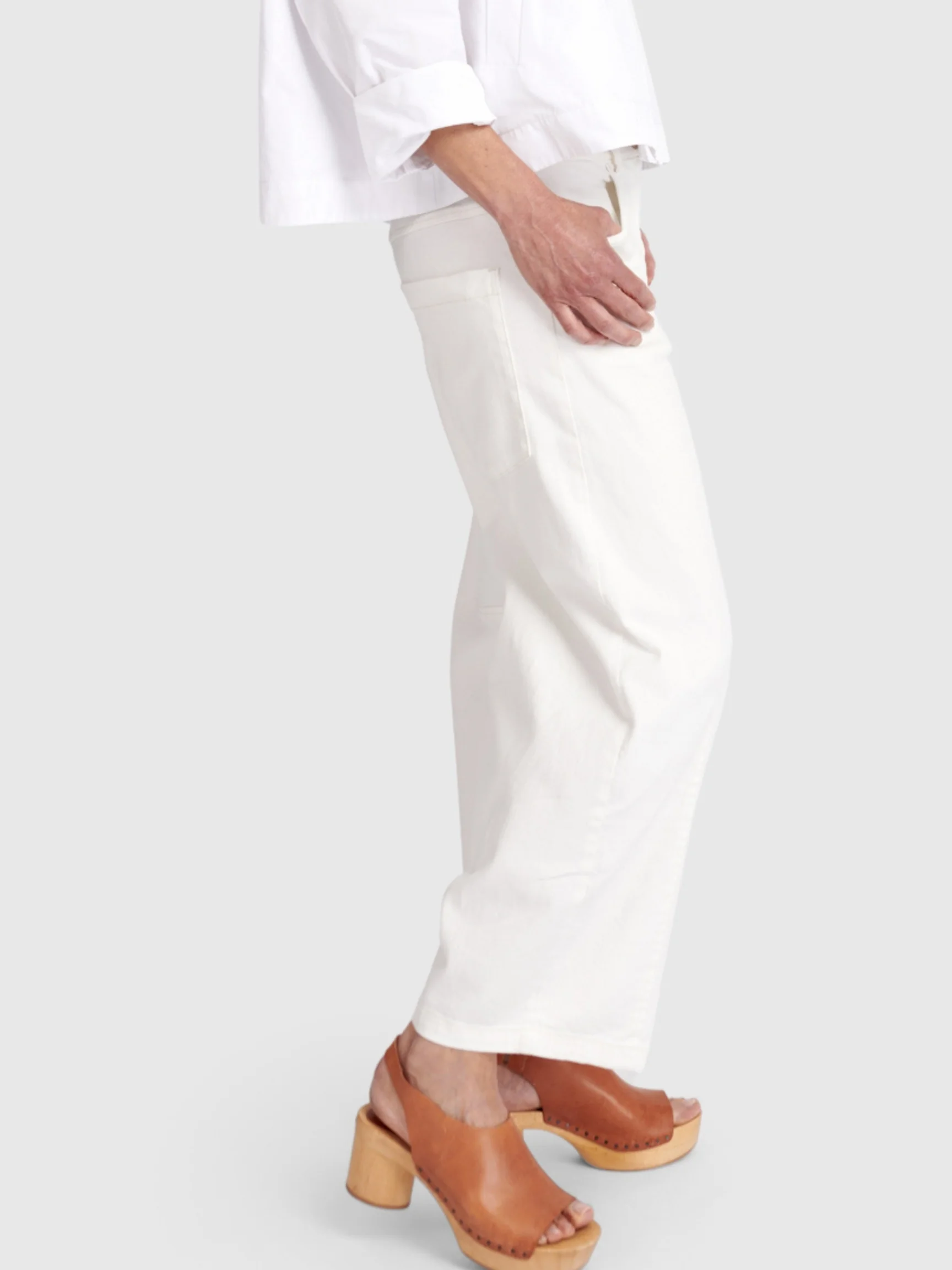 Barrel Pant in White