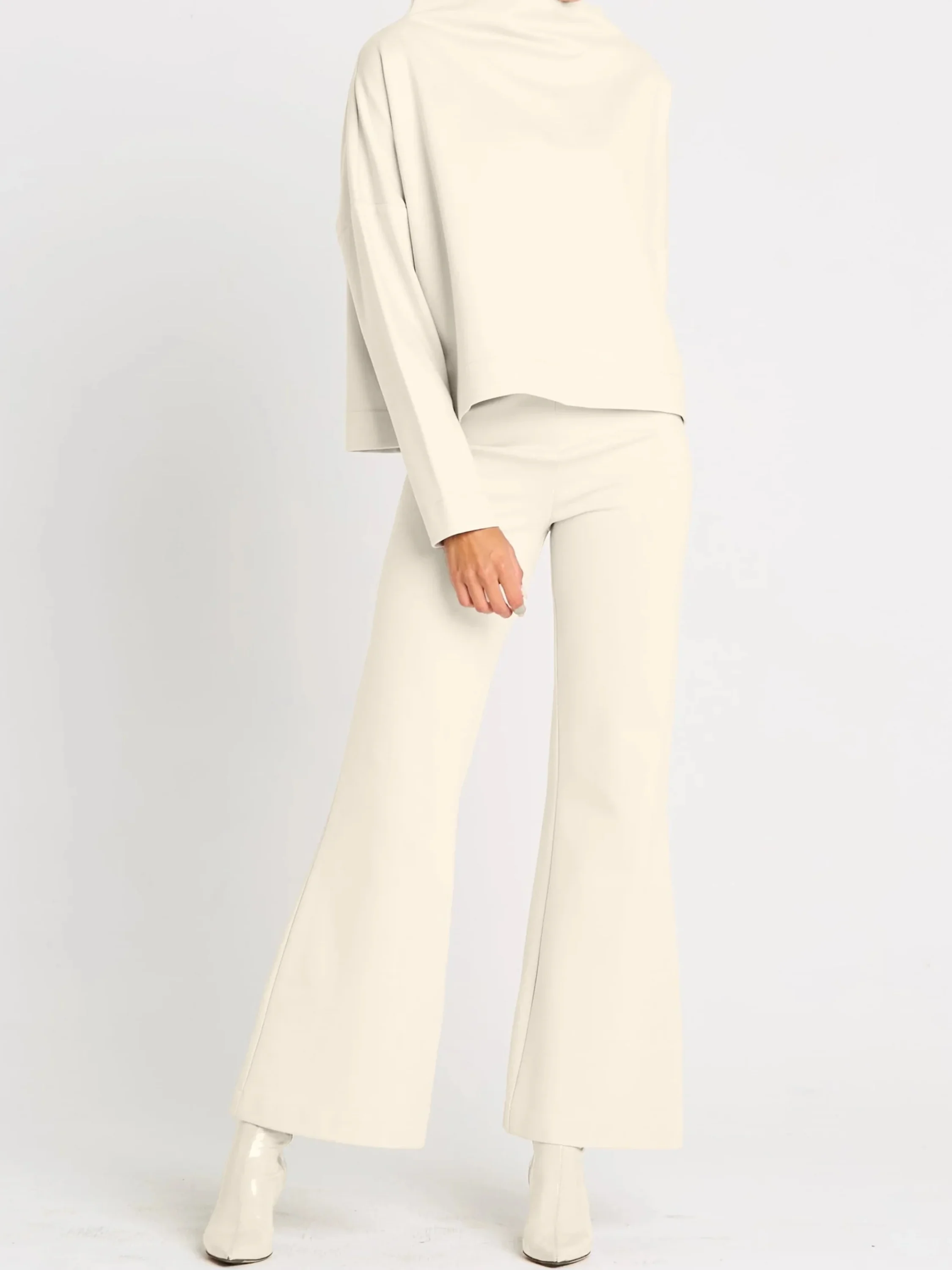 Bell Bottom Pants in Stone