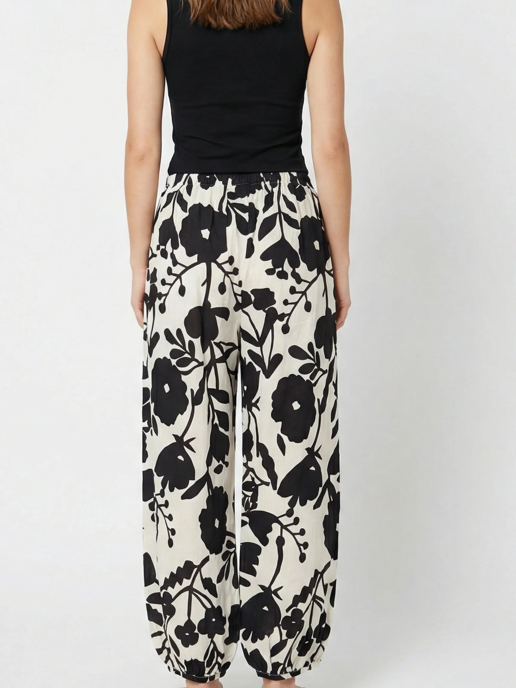Bell Pant in Avorio/Nero