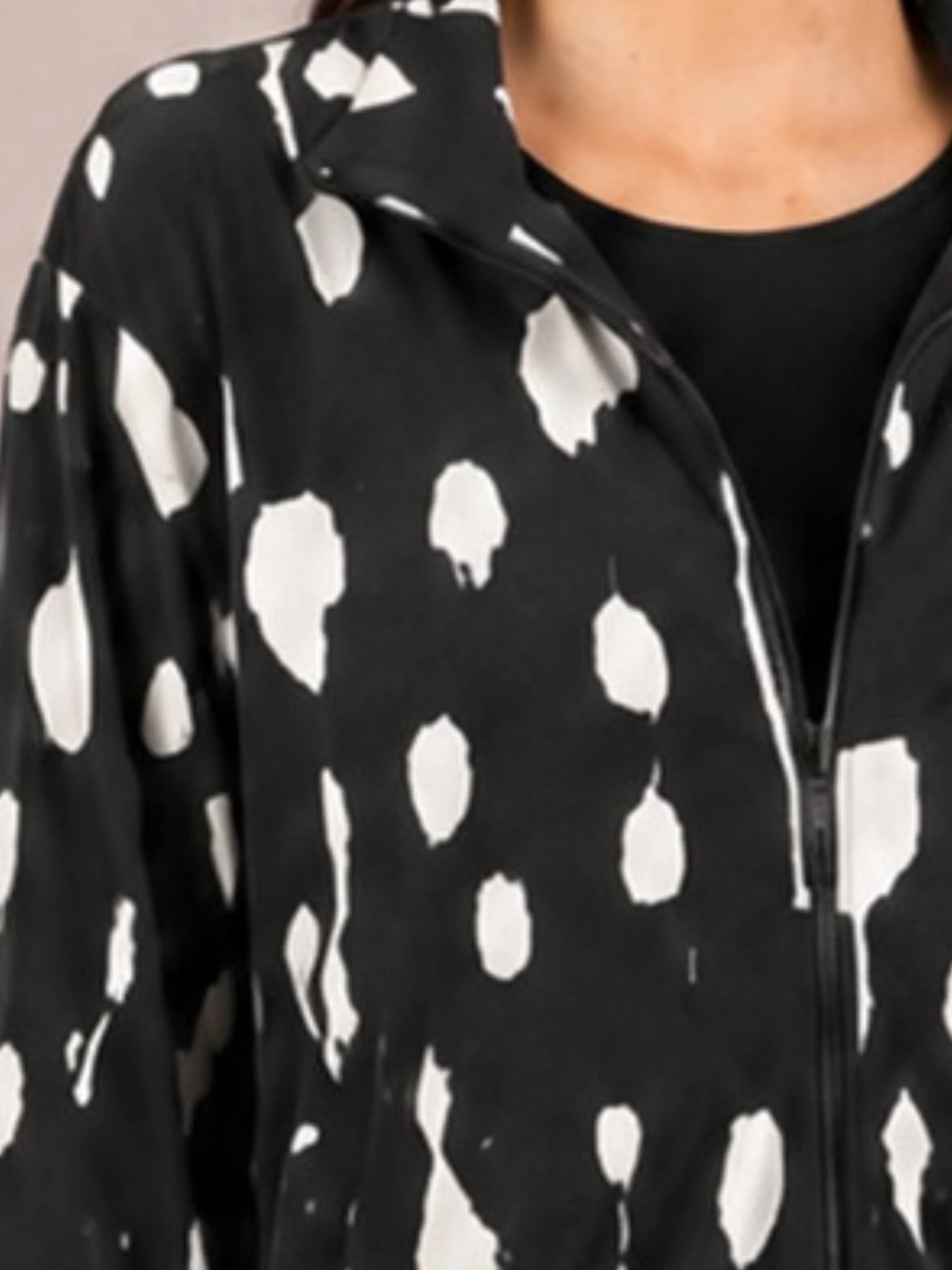 Belleza Zip Jacket Print in Cashew Splatter