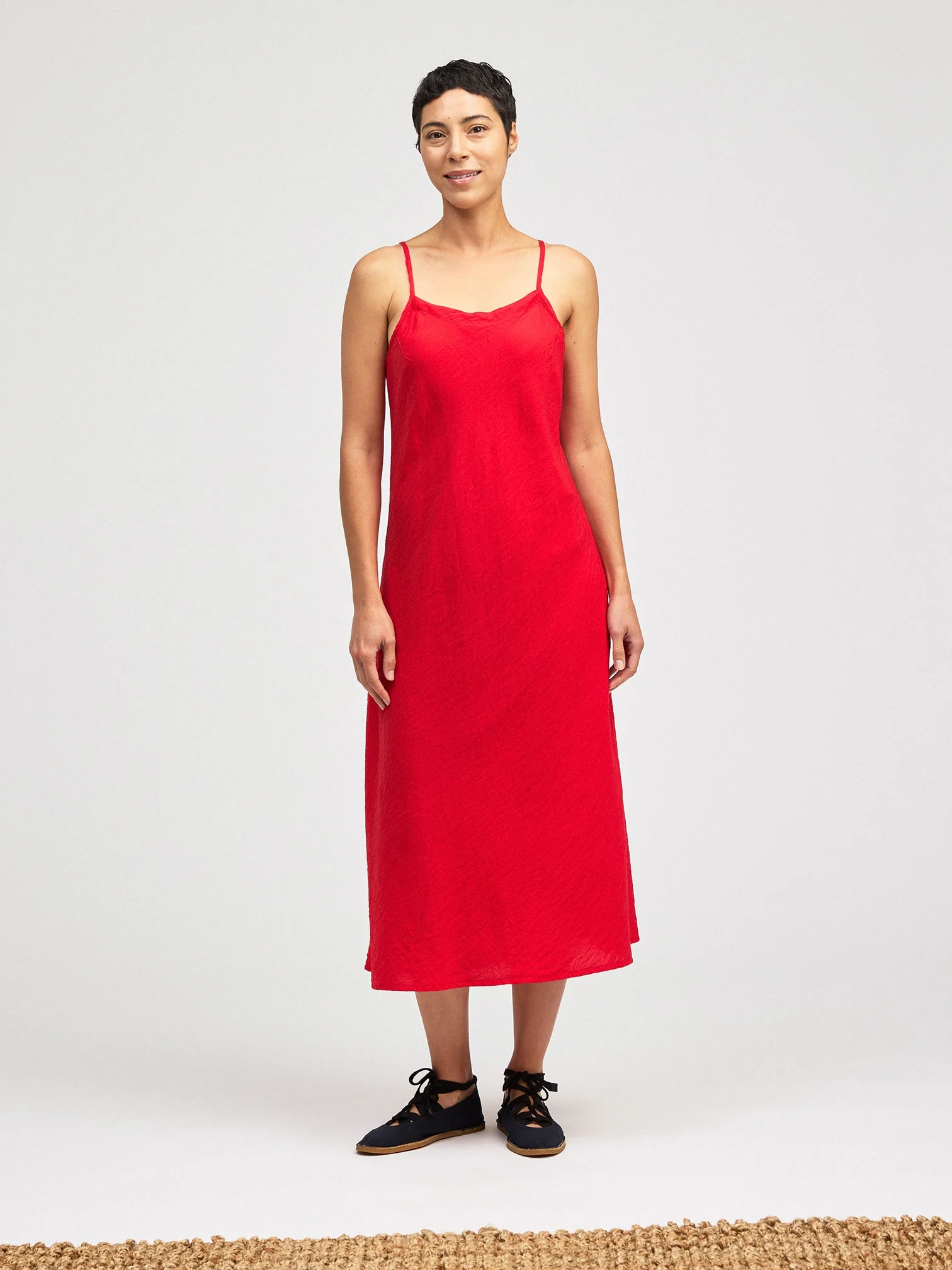 Bias Cami Dress in Cherry