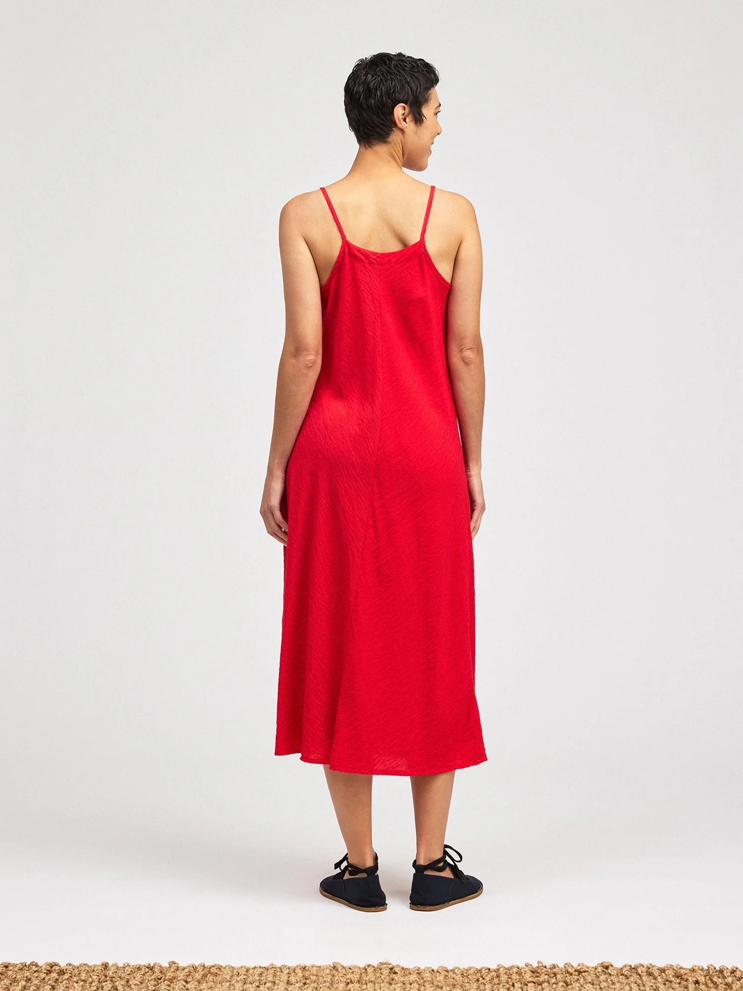 Bias Cami Dress in Cherry