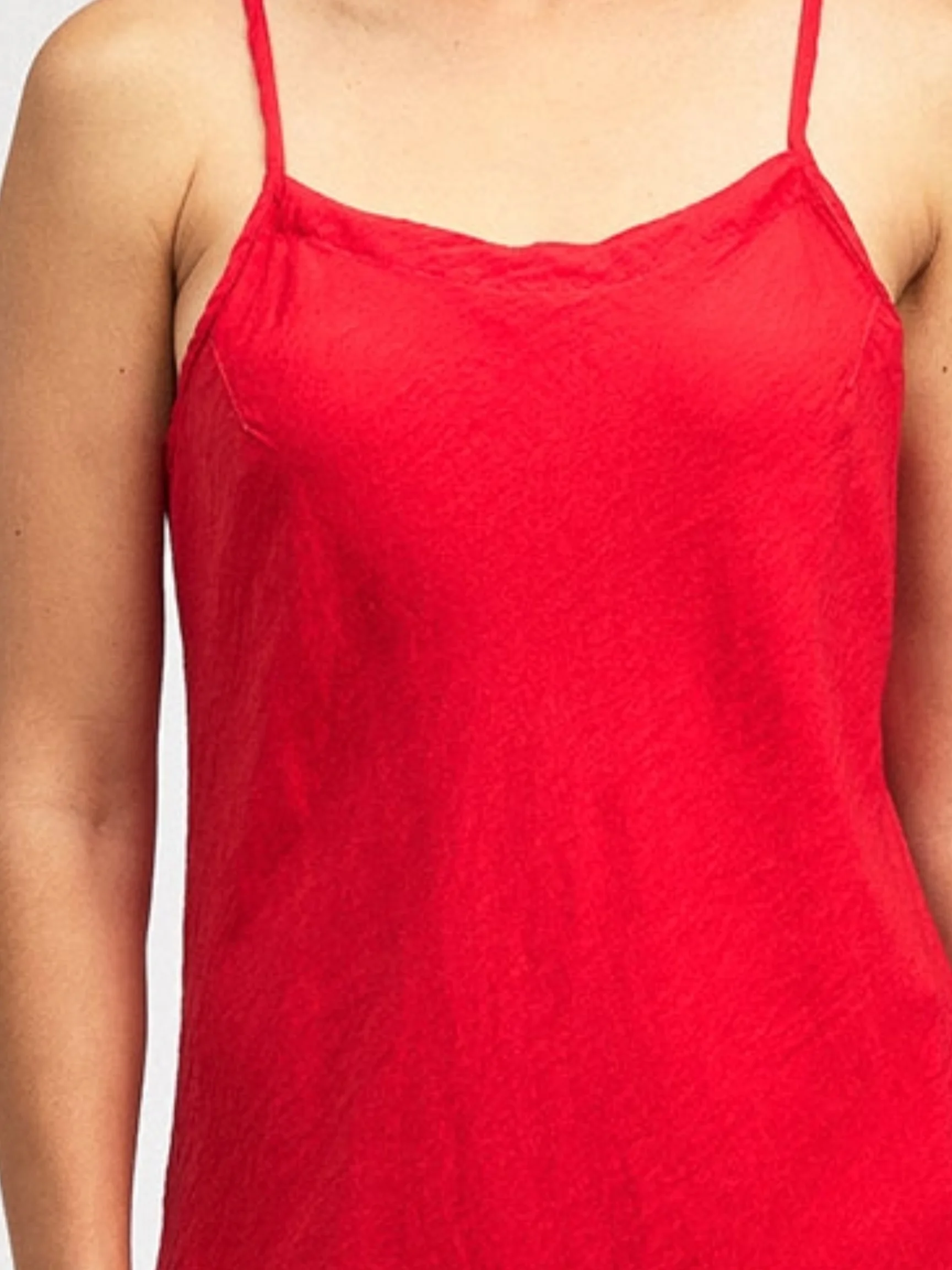 Bias Cami Dress in Cherry