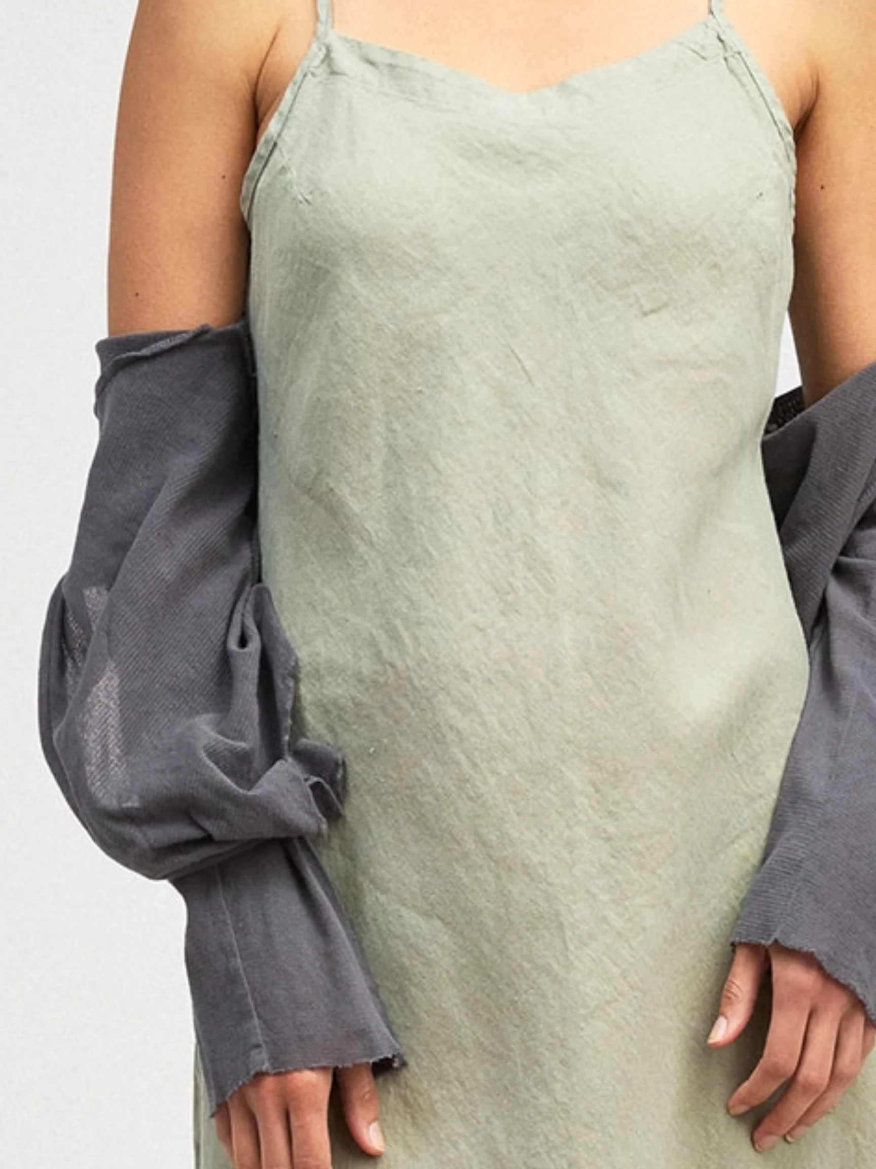Bias Cami Dress in Balsam Green