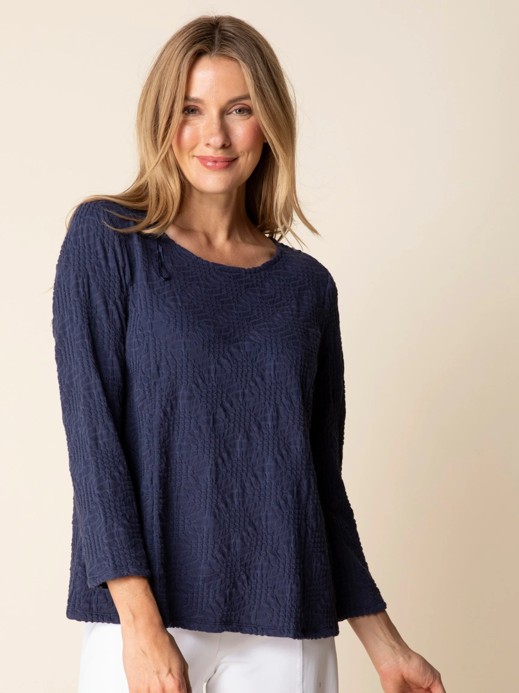 Boatneck Tee in Navy