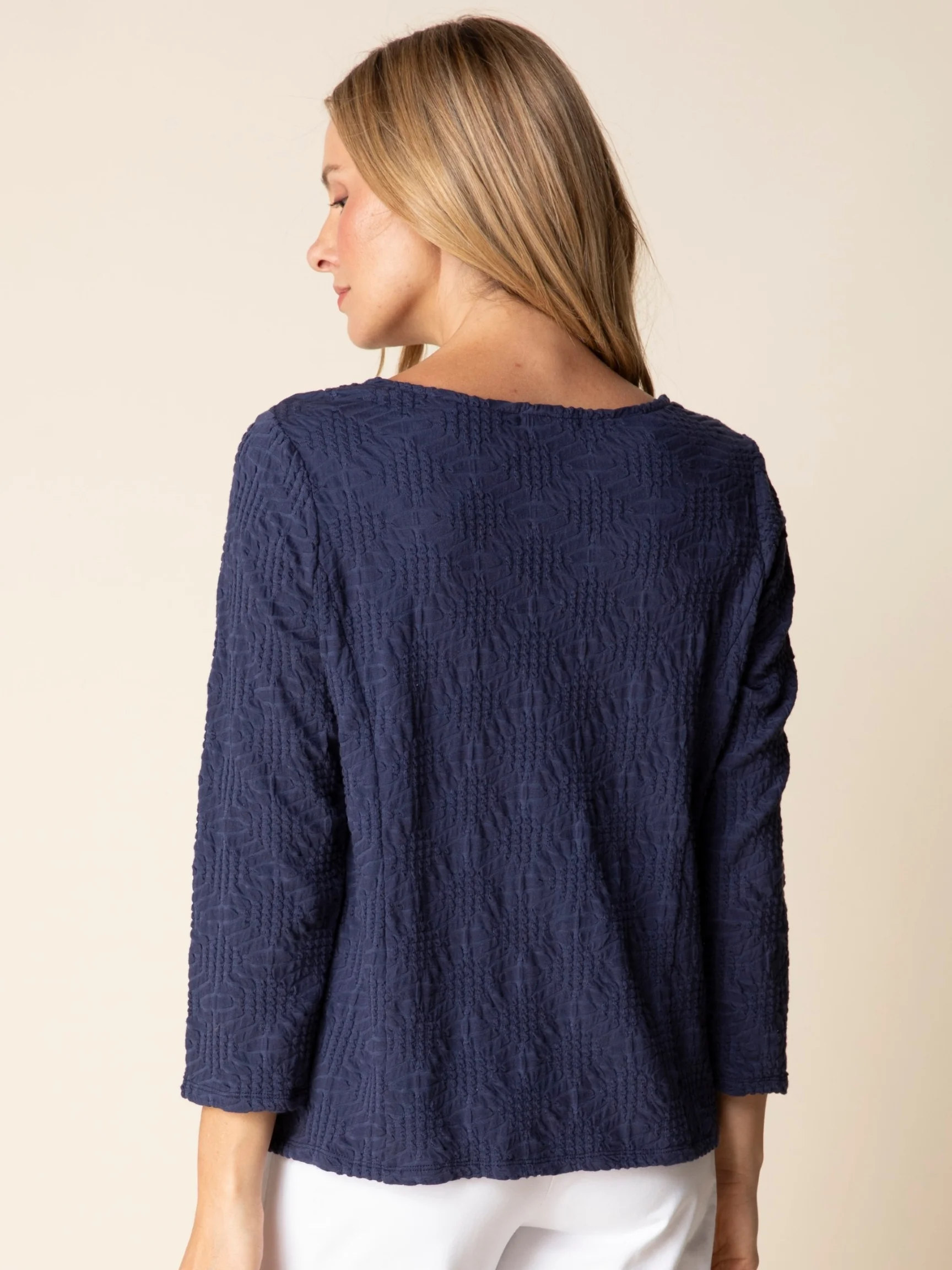Boatneck Tee in Navy